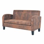 vidaXL Ensemble de canapés 2 Pièces Daim synthétique Marron