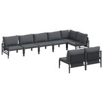 vidaXL Ensemble de canapé de jardin 8 Pièces Anthracite Acier