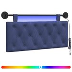 vidaXL Tête de lit suspendue Avec lumière LED Bleu police Velours