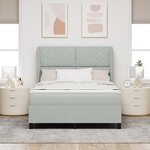 Lit box spring vidaXL avec matelas Gris clair 140x200 cm Velours