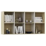 vidaXL Bibliothèque/Buffet blanc et chêne sonoma bois d'ingénierie