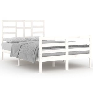 vidaXL Cadre de lit sans matelas blanc bois massif 120x200 cm