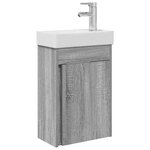 vidaXL Meuble de salle de bain avec robinet Sonoma gris