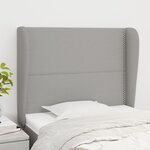 vidaXL Tête de lit avec oreilles Gris clair 93x23x118/128 cm Tissu