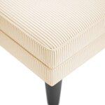 vidaXL Chaise longue avec coussin crème tissu en velours côtelé