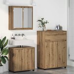 vidaXL Ensemble de mobilier de salle de bain 3 Pièces Chêne artisanal