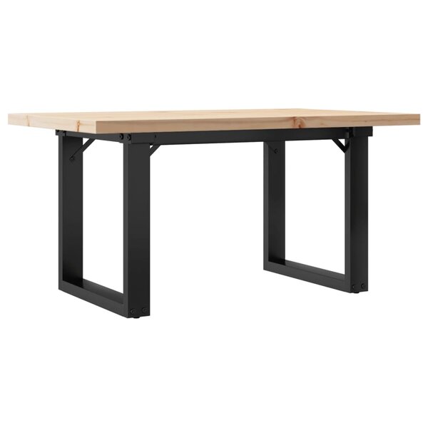 vidaXL Table basse cadre en O 80x50x40 5cm bois de pin massif et acier