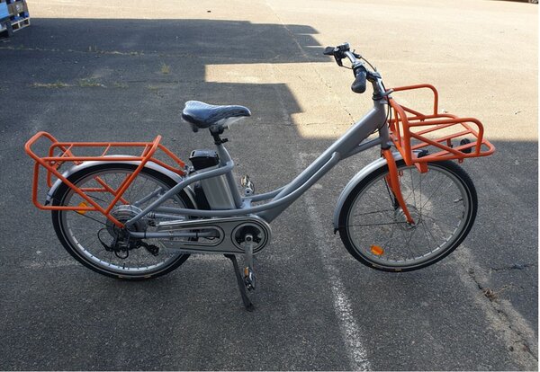 Vélo électrique du facteur  reconditionné - Grande taille - Gris / Orange