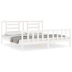 vidaXL Cadre de lit sans matelas blanc 200x200 cm bois massif de pin