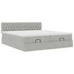 vidaXL Cadre de lit ottoman avec matelas gris clair 200x200 cm velours