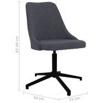 Vidaxl chaises pivotantes à manger lot de 2 gris foncé tissu