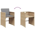 vidaXL Ensemble à manger de jardin et coussins 15 Pièces mélange beige