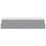vidaXL Cadre de lit ottoman et matelas gris clair 100x200 cm tissu