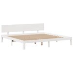 vidaXL Lit bibliothèque sans matelas blanc 200x200 cm bois pin massif