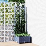 vidaXL Jardinière avec treillis bleu gris 40x40x121 5 cm PP
