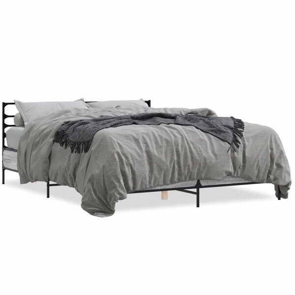 vidaXL Cadre de lit sans matelas sonoma gris 160x200 cm