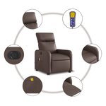 vidaXL Fauteuil de massage inclinable électrique marron similicuir