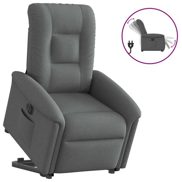 vidaXL Fauteuil inclinable électrique gris foncé tissu