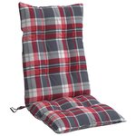 vidaXL Coussins de chaise à dossier haut lot de 4 motif carreaux rouge