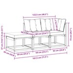 vidaXL Canapés modulaires d'extérieur 3 Pièce Naturel et Noir