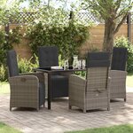 vidaXL Ensemble de salle à manger pour jardin 5 Pièces Gris polyrotin