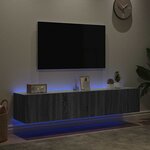 vidaXL Meubles TV muraux et lumières LED 2Pièces sonoma gris 80x35x31 cm