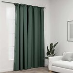 vidaXL Rideau occultant d'aspect de lin avec crochets Vert 290x245 cm