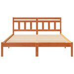 vidaXL Cadre de lit avec tête de lit Marron Bois massif en pin