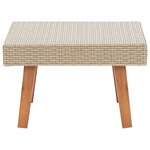 vidaXL Table basse de jardin Résine tressée Beige