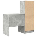 vidaXL Bureau avec tiroir avec étagère avec stockage 2 Pièces Gris béton