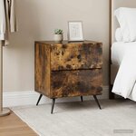 vidaXL Cabinet de chevet 2 Pièces Chêne fumé 43 x 34 5 x 47 5 cm