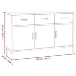 vidaXL Buffet Noir 110x35x70 cm Bois de pin massif