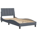vidaXL Cadre de lit sans matelas Hanko gris foncé 90x190 cm velours