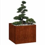 vidaXL Jardinière rouillé 100x100x80 cm acier inoxydable