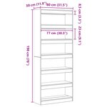 vidaXL Meuble de rangement / Cloison en chêne Sonoma 80x30x198 cm