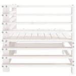 vidaXL Canapé d'angle de jardin blanc bois de pin massif