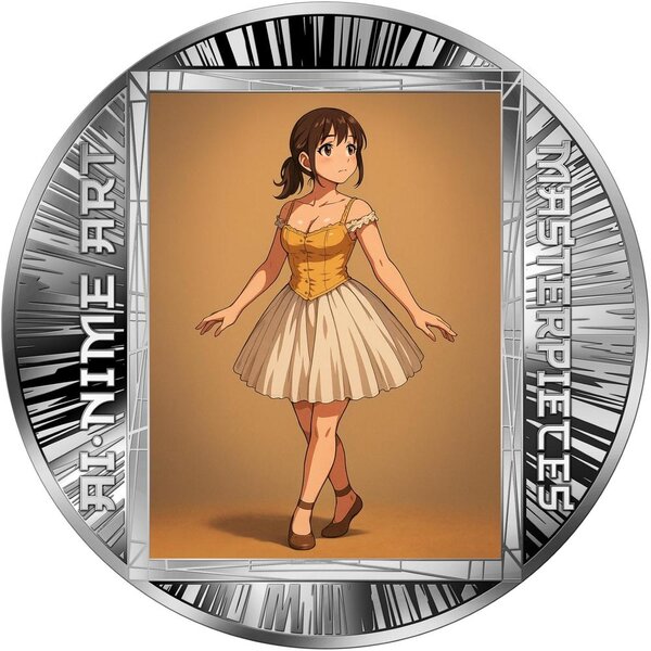 Pièce de monnaie en Argent 500 Francs g 15.57 (1/2 oz) Millésime 2025 AI-nime Art Masterpieces LITTLE DANCER OF FOURTEEN YEARS