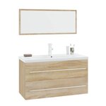 vidaXL Ensemble de meubles de salle de bain 3 Pièces Chêne sonoma