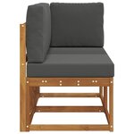 vidaXL Canapé d’extérieur milieu et coin 2 Pièce Naturel et Anthracite