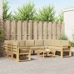 vidaXL Ensemble de canapés d'extérieur 10 Pièces Blanc et Beige