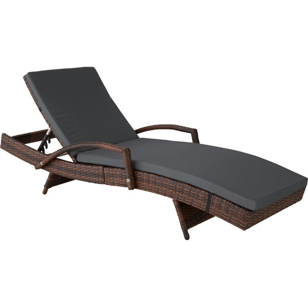 Tectake Bain de soleil OCEANE 5 positions - noir/marron