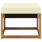 vidaXL Pouf d'Extérieur Bois d'acacia massif et tissu Textilène