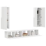 vidaXL Ensemble meuble TV 3 Pièces Blanc brillant Bois d'ingénierie