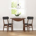 vidaXL Chaises à manger coussins 2 Pièces marron bois massif caoutchouc