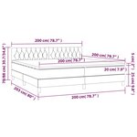 vidaXL Sommier à lattes de lit matelas LED Gris clair 200x200 cm Tissu