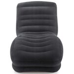 Intex Chaise longue grande gonflable Noir Similicuir