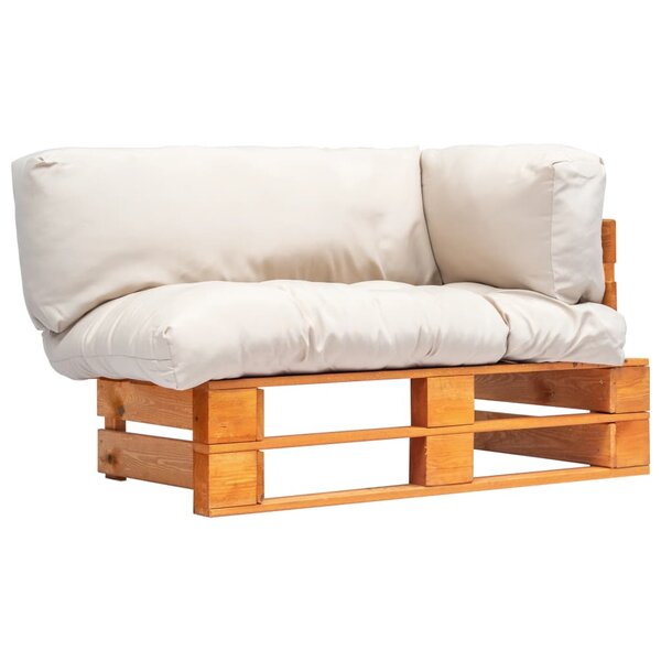 vidaXL Canapé de jardin palette avec coussins sable pinède