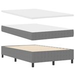 vidaXL Lit à Ressorts avec Matelas & Lumière LED Gris Clair Petit Double Tissu en Velours Côtelé