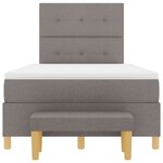 vidaXL lit box spring avec matelas et banc taupe 120x190 cm tissu
