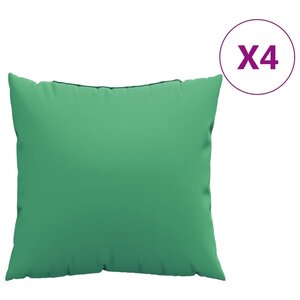 vidaXL Coussins de canapé lot de 4 vert 40x40 cm tissu